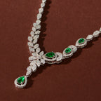 Silver Emerald Vine Set by Tavya Jewellery - close-up detail
