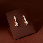 Rose Gold Floral Drop Set by Tavya Jewellery - side view