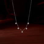 Silver Floral Elegant Chain by Tavya Jewellery - close-up detail