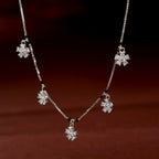 Silver Floral Elegant Chain by Tavya Jewellery - front view