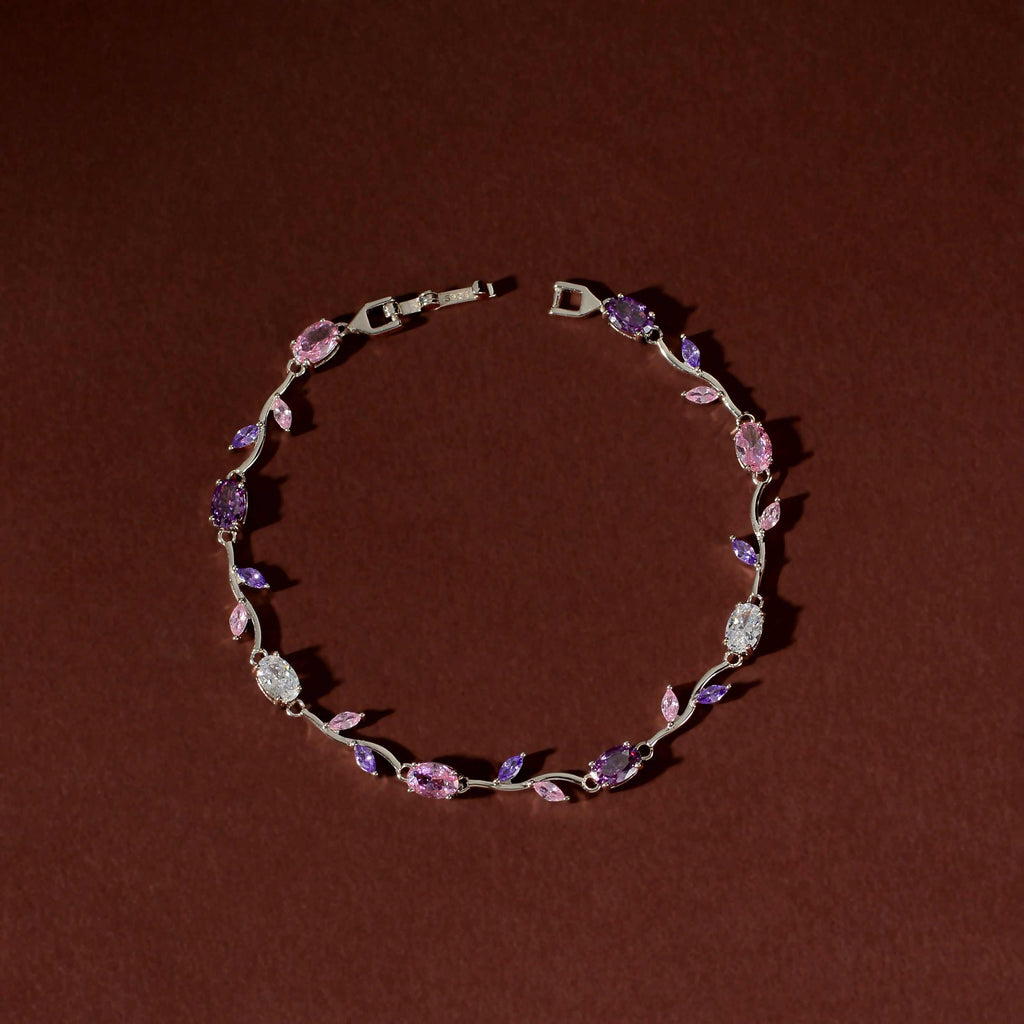 Multicolor Gemstone Vine Bracelet by Tavya Jewellery - front view