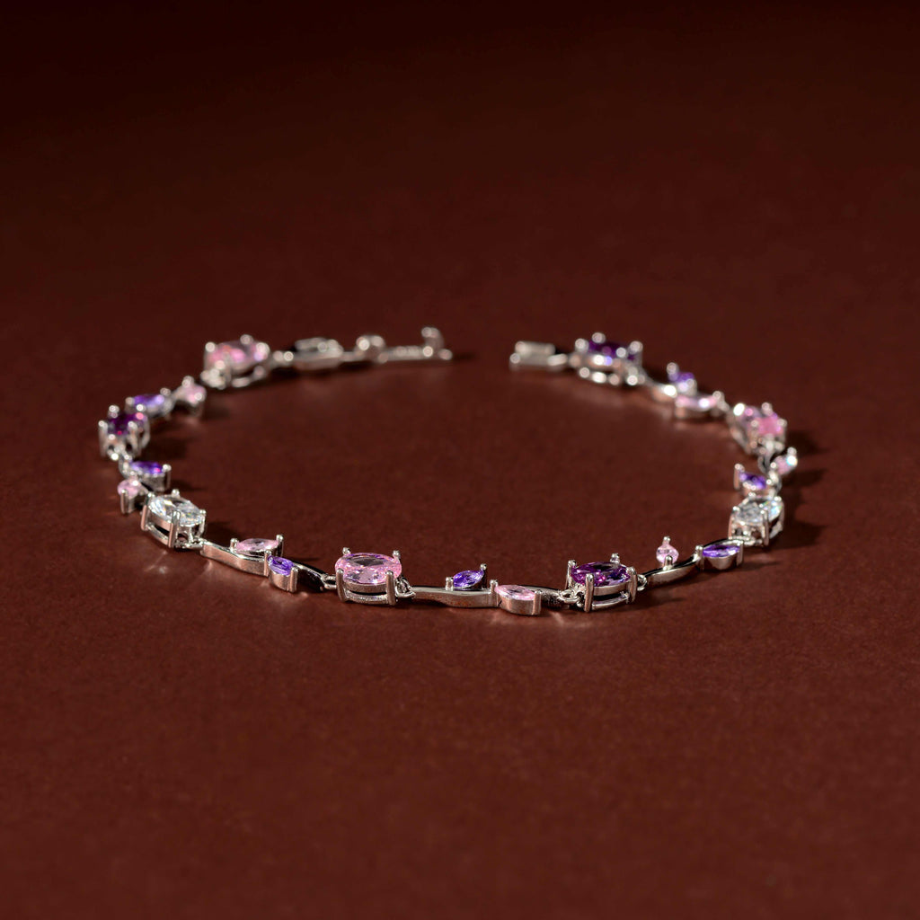 Multicolor Gemstone Vine Bracelet by Tavya Jewellery - close-up detail