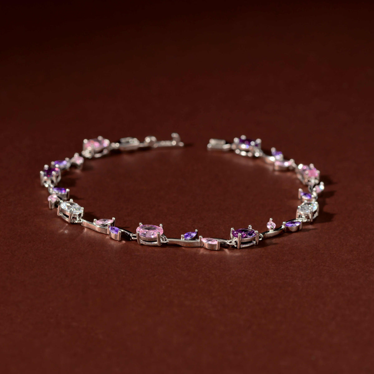 Multicolor Gemstone Vine Bracelet by Tavya Jewellery - close-up detail