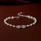 Twin Chain Rose Bracelet by Tavya Jewellery - close-up detail