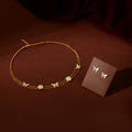 Rose Gold Butterfly & Floral Set by Tavya Jewellery - front view