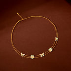 Rose Gold Butterfly & Floral Set by Tavya Jewellery - close-up detail
