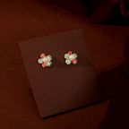 Silver Pearl Flower Set by Tavya Jewellery - side view