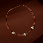 Silver Pearl Flower Set by Tavya Jewellery - close-up detail