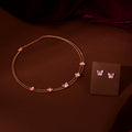 Rose Gold Pink Butterfly Set by Tavya Jewellery - front view