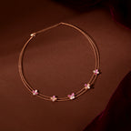 Rose Gold Pink Butterfly Set by Tavya Jewellery - close-up detail