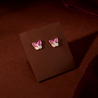 Rose Gold Pink Butterfly Set by Tavya Jewellery - side view