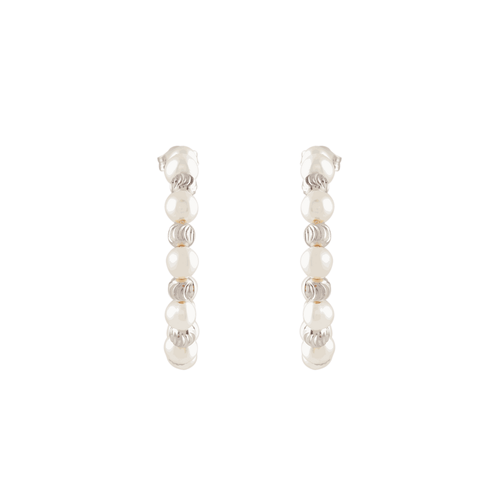 Orbit Pearl Stud Earrings by Tavya Jewellery - full view