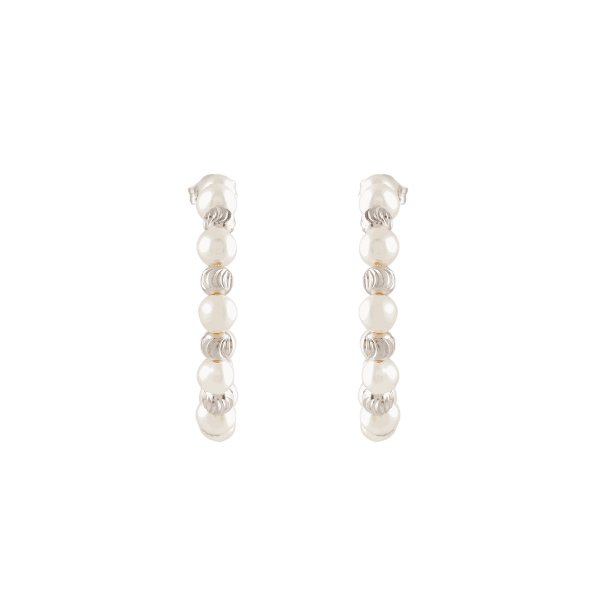 Orbit Pearl Stud Earrings by Tavya Jewellery - full view