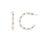 Orbit Pearl Stud Earrings by Tavya Jewellery - side view