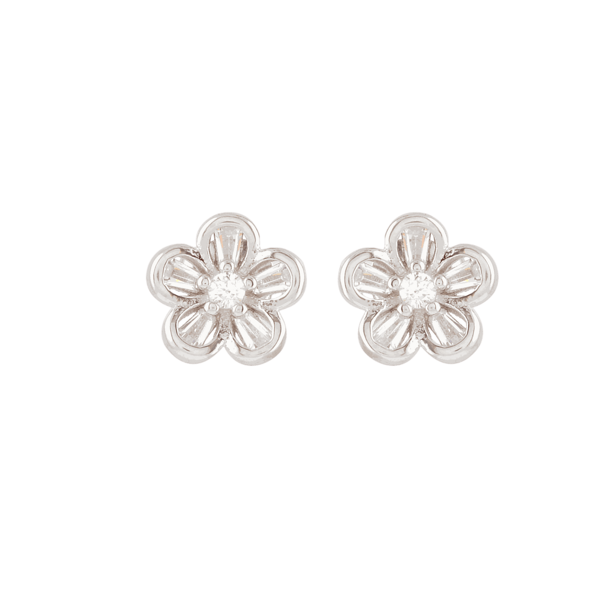 Floral Pearl Stud Earrings by Tavya Jewellery - styled close-up