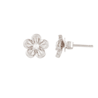 Floral Pearl Stud Earrings by Tavya Jewellery - full view