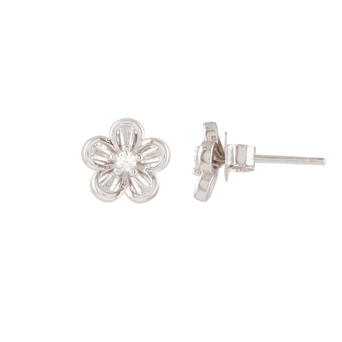 Floral Pearl Stud Earrings by Tavya Jewellery - full view