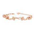 Silver Link Bracelet with Pave CZ Charms by Tavya Jewellery - front view