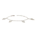 Silver Leaf & Pearl Drop Bracelet by Tavya Jewellery - front view