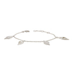 Silver Leaf & Pearl Drop Bracelet by Tavya Jewellery - front view