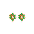 Verdant Bloom Silver Floral Studs by Tavya Jewellery - front view