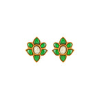 Verdant Bloom Silver Floral Studs by Tavya Jewellery - front view