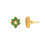 Verdant Bloom Silver Floral Studs by Tavya Jewellery - full view