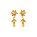 Floral Gold-Plated Silver Jhumka Drops by Tavya Jewellery - side view