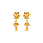 Floral Gold-Plated Silver Jhumka Drops by Tavya Jewellery - front view