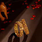 92.5 Silver Temple Kada Bangles with Krishna & Peacock Motifs by Tavya Jewellery - front view