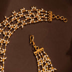 Designer Pearl Silver Ear Chain Matils by Tavya Jewellery - side view