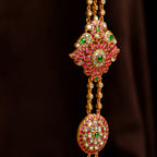 92.5 Silver Royal Kundan Jada Billa by Tavya Jewellery - styled close-up