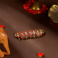Ruby Emerald Floral Baju Band by Tavya Jewellery - front view