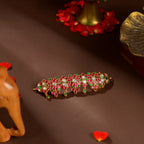 Ruby Emerald Floral Baju Band by Tavya Jewellery - front view