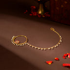 Ruby Kundan Pearl Nath by Tavya Jewellery - side view