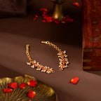 Ruby Kundan Pearl Kaan Chains by Tavya Jewellery - side view