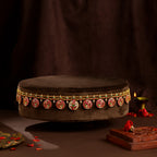 Ruby Emerald Kundan Vaddanam by Tavya Jewellery - front view