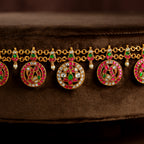 Ruby Emerald Kundan Vaddanam by Tavya Jewellery - side view