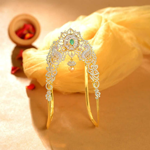 92.5 Silver CZ Vanki / Bajuband by Tavya Jewellery - front view