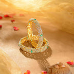 Emerald Designer Silver CZ Bangles by Tavya Jewellery - side view