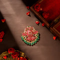 92.5 Silver Royal Kundan Pendant Cum Hair Pin by Tavya Jewellery - front view