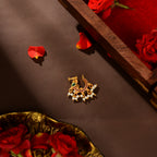 92.5 Silver Kundan Peacock Nose Ring by Tavya Jewellery - side view