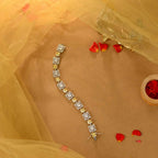 Yellow White Silver CZ Square Bracelet by Tavya Jewellery - side view