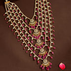 92.5 Silver Royal Sathlada Bridal Necklace by Tavya Jewellery - front view