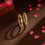 92.5 Silver Classic Kundan Bangles by Tavya Jewellery - side view