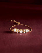 Silver Polki Pattern Slider Bracelet by Tavya Jewellery - close-up detail