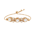 Silver Polki Pattern Slider Bracelet by Tavya Jewellery - front view