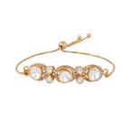 Silver Polki Pattern Slider Bracelet by Tavya Jewellery - front view