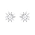 Stellar Sunburst CZ Stud Earrings in Silver by Tavya Jewellery - front view
