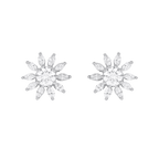 Stellar Sunburst CZ Stud Earrings in Silver by Tavya Jewellery - front view